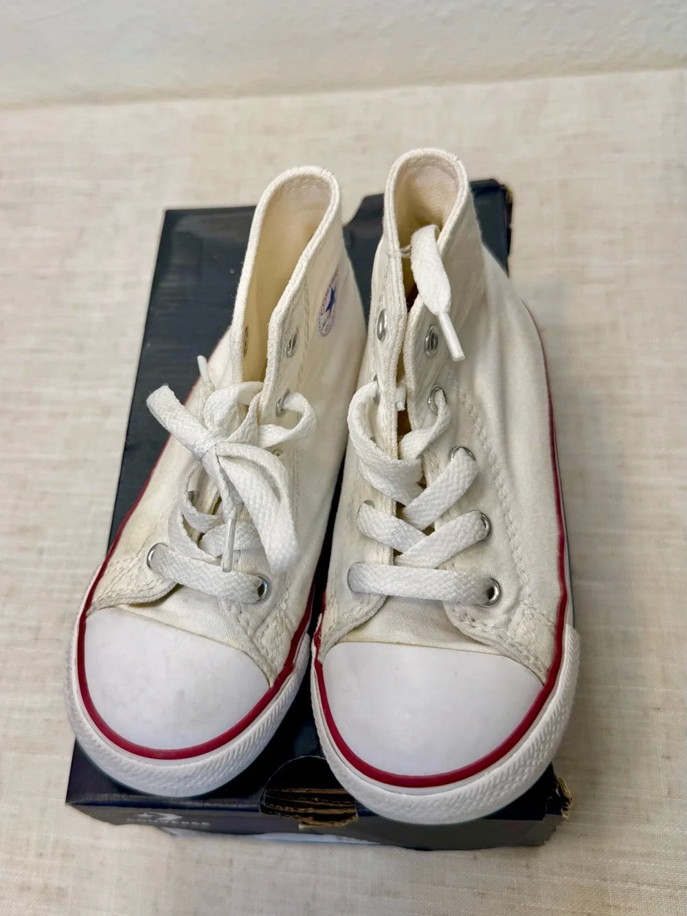 Converse Kids High Top Sneakers in White and Black lot of 2